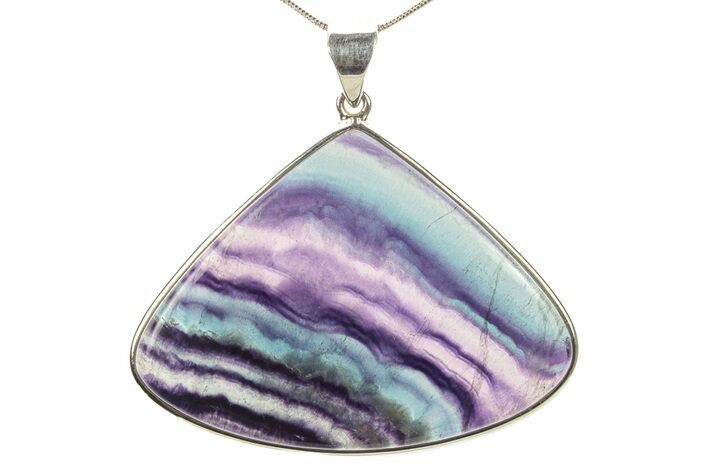 Banded Fluorite Pendant (Necklace) - Sterling Silver #279709